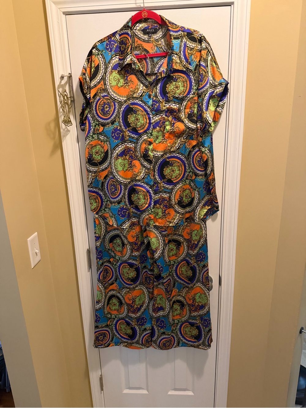 Pants set Colorful Paisley Two-Piece Set - Vibrant Blue & Orange - Picture 4 of 16